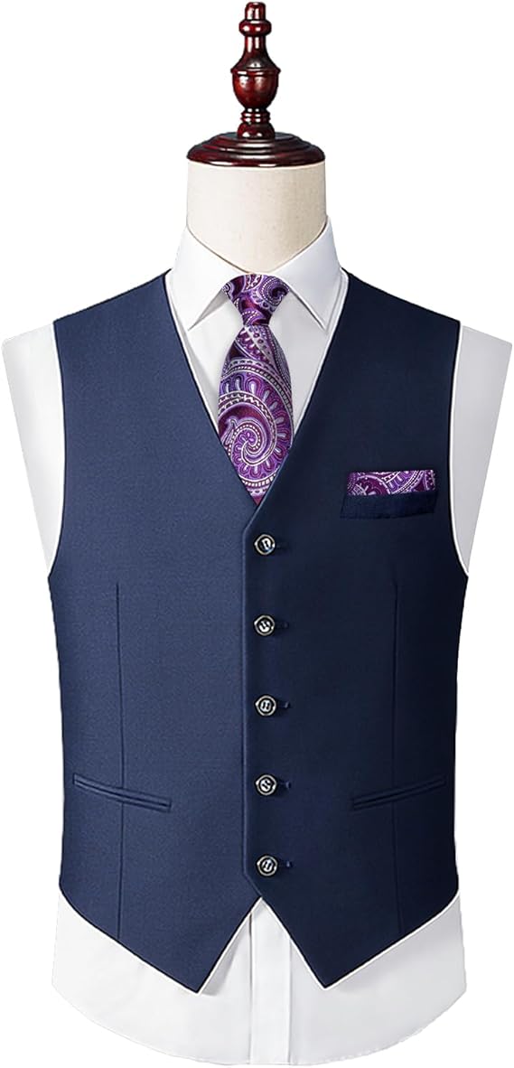 2PCS Set for Father and Son Tie Silk Mens and Boys Adjustable Necktie & Pocket Square Cufflinks Kids Pre-tied Necktie(Dark Purple Paisley)