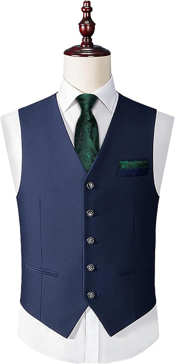 2PCS Set for Father and Son Tie Silk Mens and Boys Adjustable Necktie & Pocket Square Cufflinks Kids Pre-tied Necktie（Emerald Green Paisley）