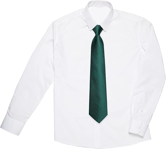 2PCS Set for Father and Son Tie Silk Mens and Boys Adjustable Necktie & Pocket Square Cufflinks Kids Pre-tied Necktie（Emerald Green）